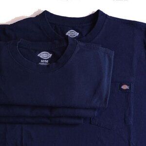 Set of 4 Dickies Heavyweight Short Sleeve Pocket T-shirt M Navy Blue - Lot 1